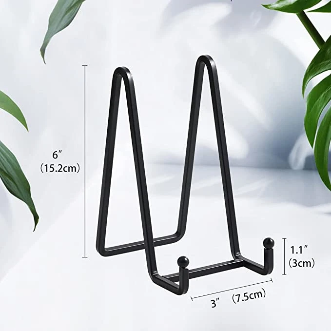 Plate Stands for Display Plate Holder Display Stand Metal Frame Holder Stand for Picture, Decorative Plate, Photo Easel, Tabletop Art