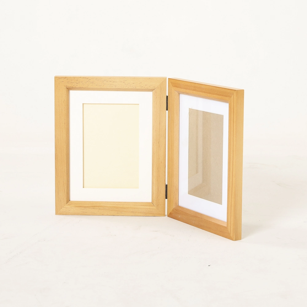 Baby Double Hinged Custom Wooden Picture Photo Frame Wood Photo Frame