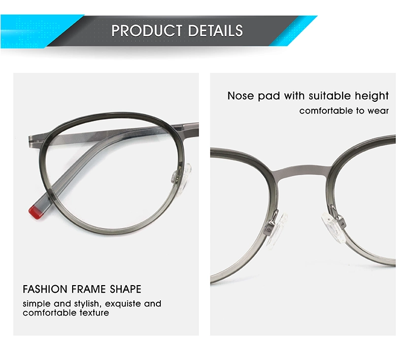 New Style Custom Retro Women and Man Mixed Metal Acetate Optical Frames