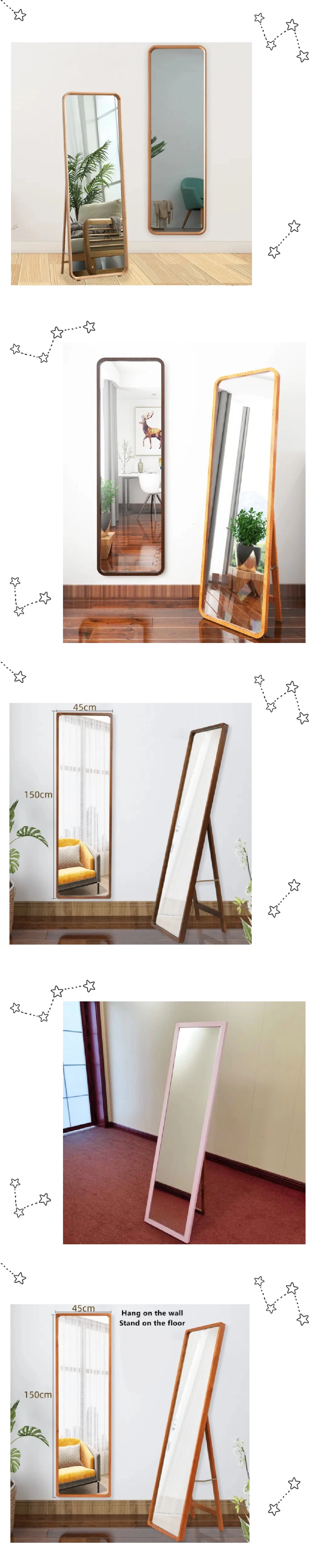 Modern High-Quality Wood-Framed Dressing Mirror for Home