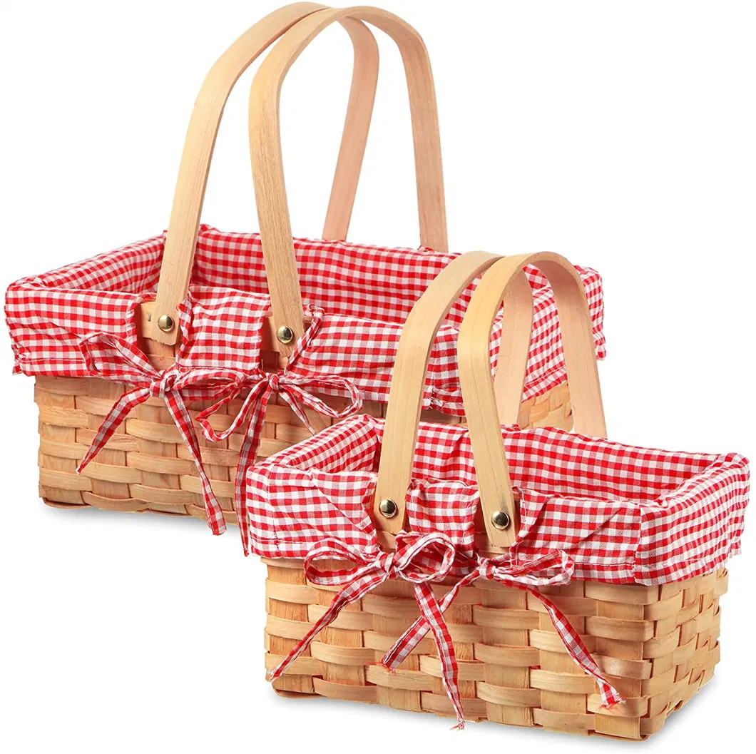 Handmade Woodchip Willow Picnic Fruit Bread Storage Basket