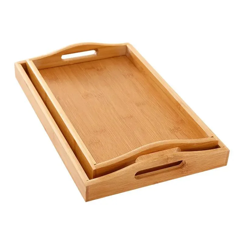 Wood Serving Tray with Handles Decorative Platter for Breakfast Organizer Tray