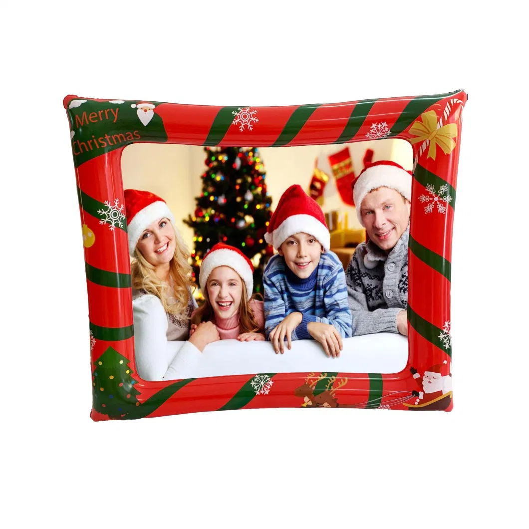 Factory Price Inflatable Christmas Photo Frame PVC Christmas Day Toys Photo Frame Holiday Theme Models Selfie Props