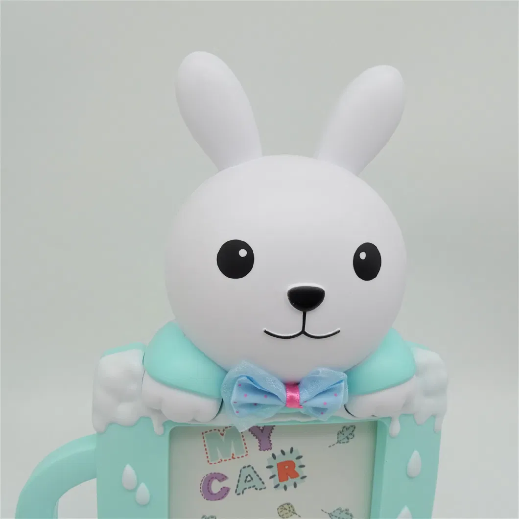 Baby Photo Frame Rabbit Cute Cartoon Dorable and Re-Usable Memorial Tablestop Standing Plastic Picture Frame