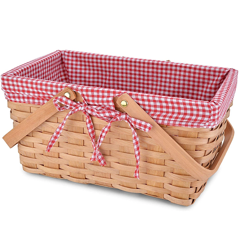 Handmade Woodchip Willow Picnic Fruit Bread Storage Basket