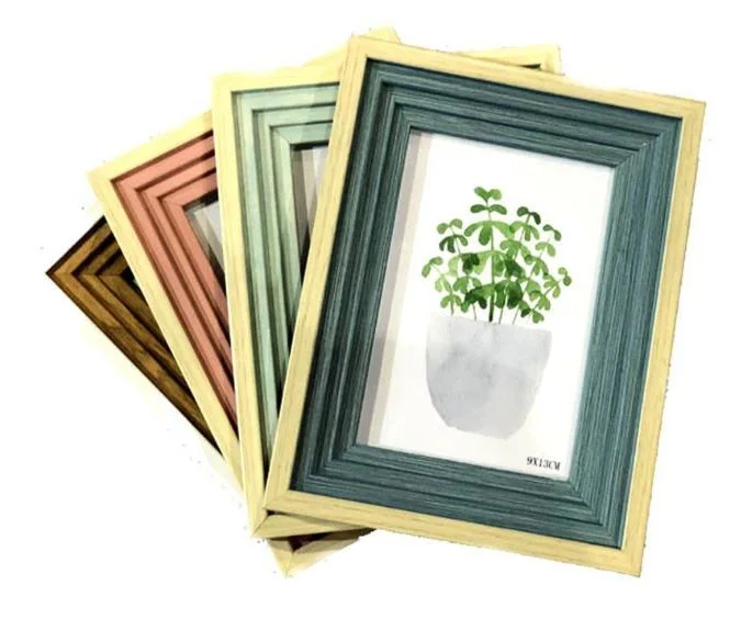 Colorful Cute Wooden Photo Frame with Multiple Sizes European Style