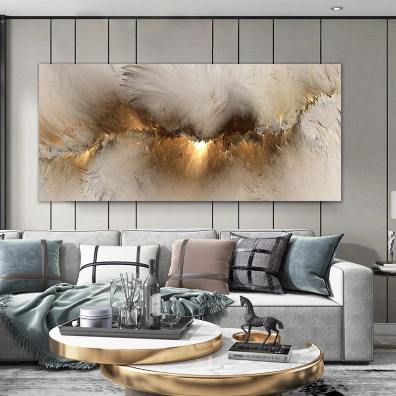 Dropshipping Service Roon Decoration Gold Wave Canvas Prints Abstract Oil Painting Modern Wall Art