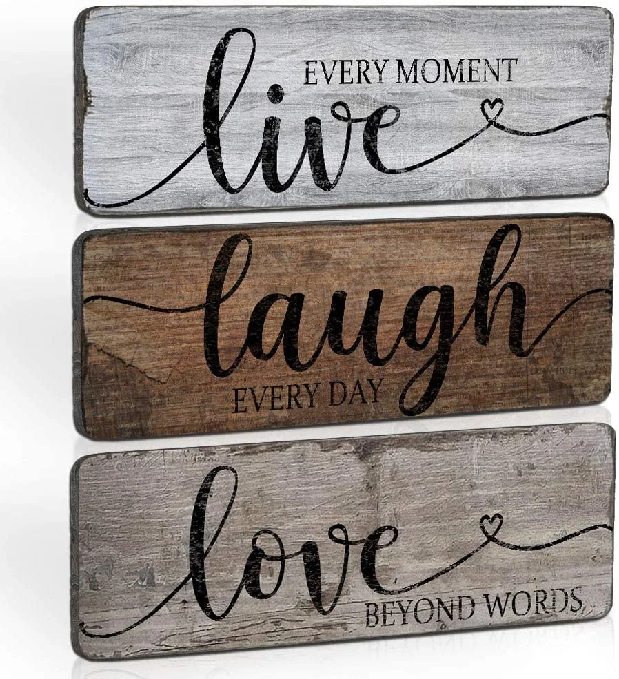 Wooden Wall Decorative Sign Wood Plaque Hanging for Home Decor