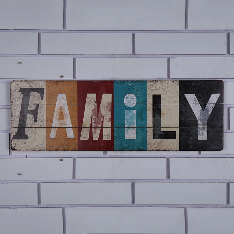 Wood Letters&quot;Family&quot; Wall Plaques Hanging Wooden Art for Housing Interior