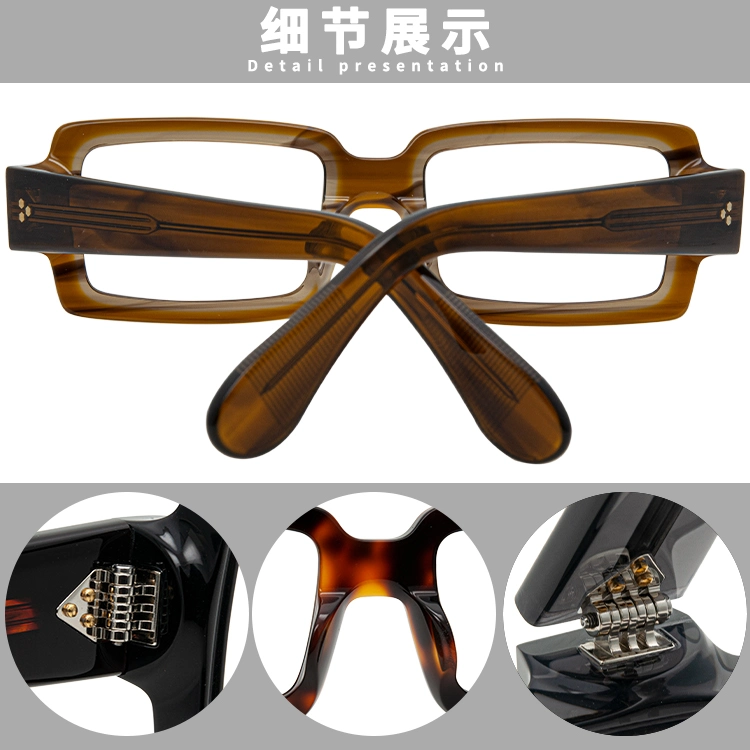 Acetate Classic Large Frame Glasses Customized Logo Square High-Quality Handmade Thick Unisex Acetate Optical Glasses Frame