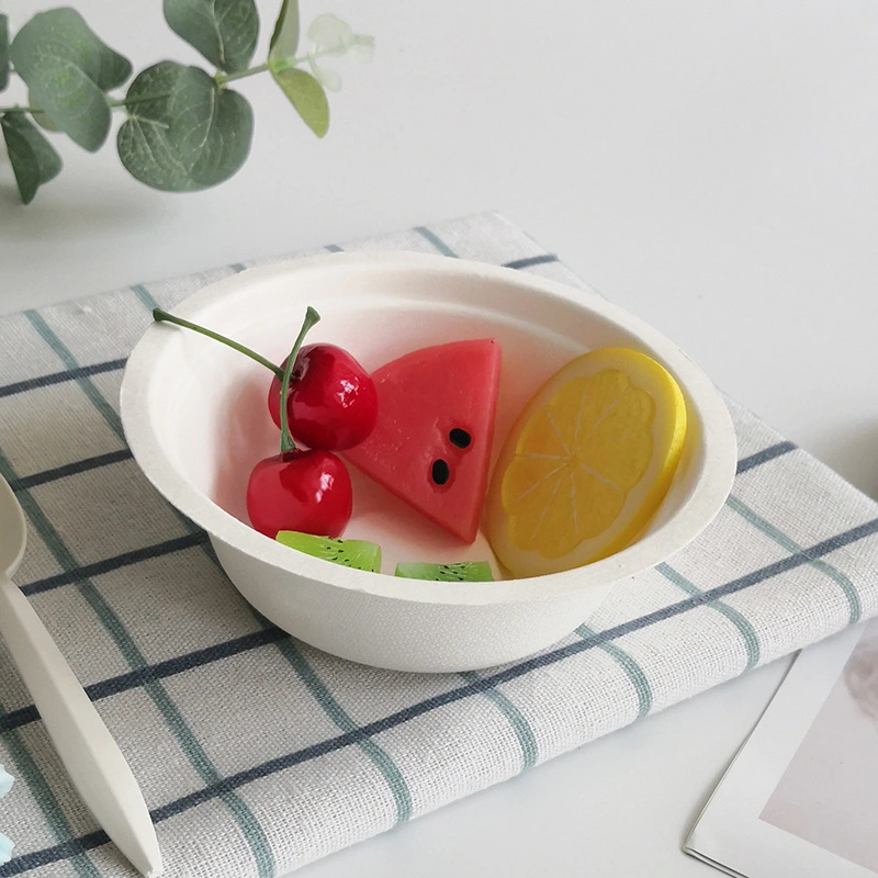 New Disposable Dinnerware White Paper Pulp Salad Fruit Serving Bowl for Christmas (AO-305)