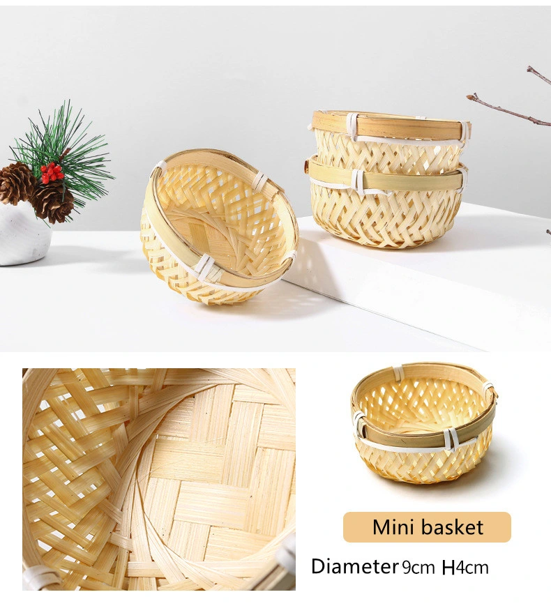 Mini Portable Bamboo Storage Fruit Basket