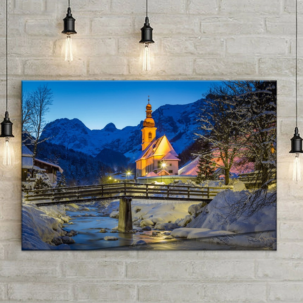 Wholesale Cityscape Fiber Optic Pictures Light up LED Canvas Painting Art Prints