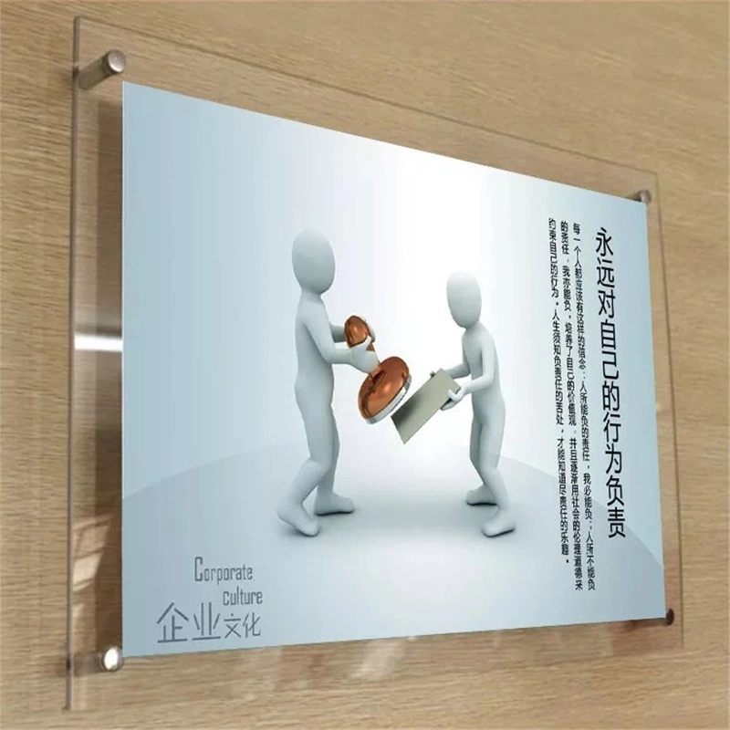 Poster Display Acrylic Wall Mount Business License Sign Holder