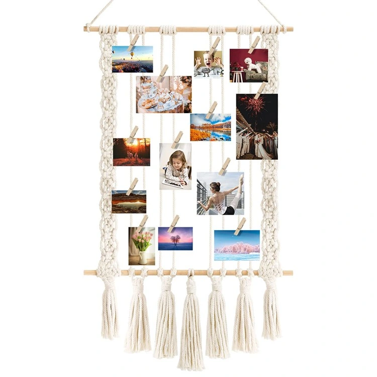 Hanging Photo Display Macrame Wall Hanging Boho Room Decor