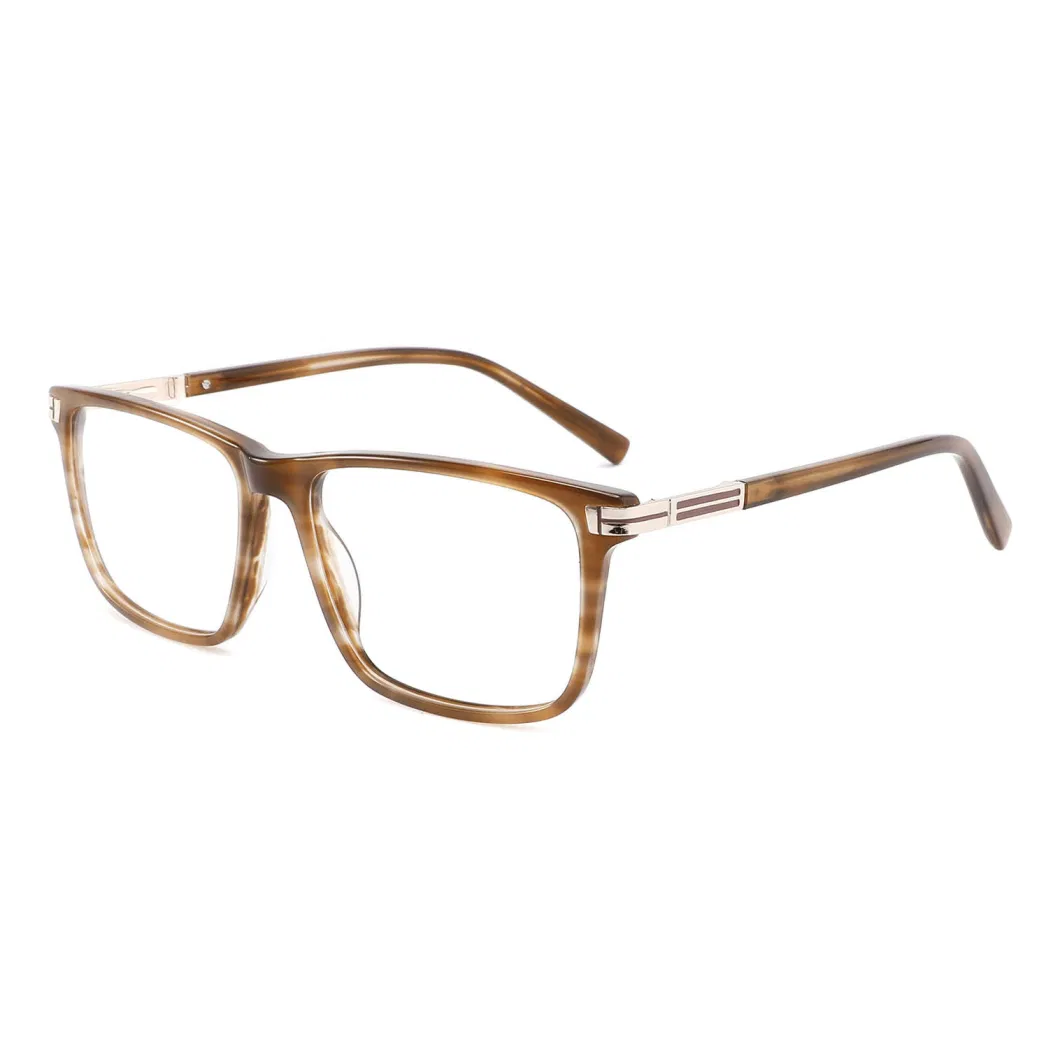 China Supplier Unique Decoration Temple for Man Demi Acetate Browline Optical Frames