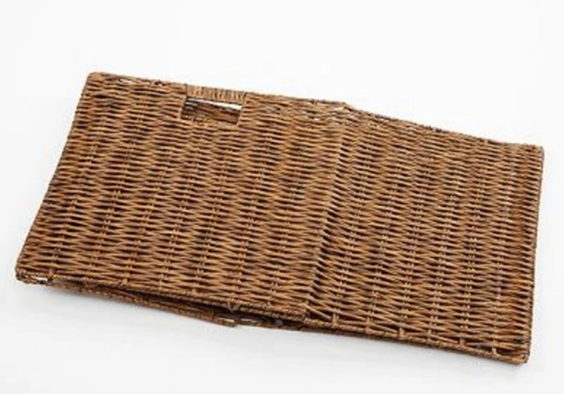 Eco-Friendly Handmade PE Woven Basket with Handles for Laundry/Sundries/Book/Bedding/Shoes/Toys Storage