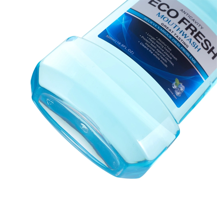 Custom Logo Wholesale 250ml 500ml Teeth Whitening Herbal Fresh Mint Portable Mouthwash for Bad Breath Reduce Plaque