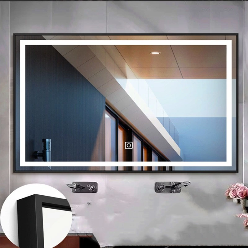 High-End Hotels Bathroom LED Mirror Aluminum Alloy Brushed Frame