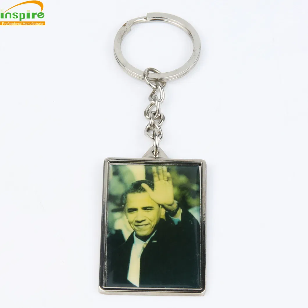 Promotional Custom Metal Zinc Alloy Photo Frame Key Chain for Souvenir Gift