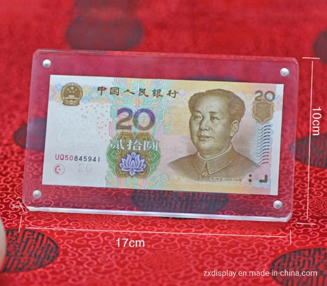 Clear Acrylic Paper Currency Frame for Commemorative Banknote Display