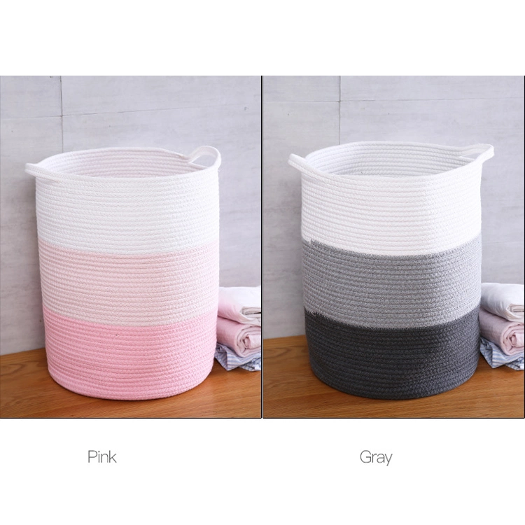 Large Woven Baskets Storage Cotton Rope Toys Organization Kids Room Decorative Bin Laundry Nursery Hamper