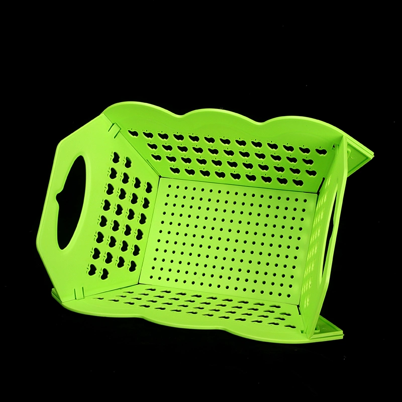 Portable Laundry Basket Folded Vegetable Fruit Basket Plastic Shopping Basket