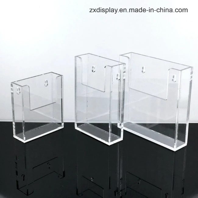 Wall Mount Acrylic Brochure Display Box Custom Magazine File Holder