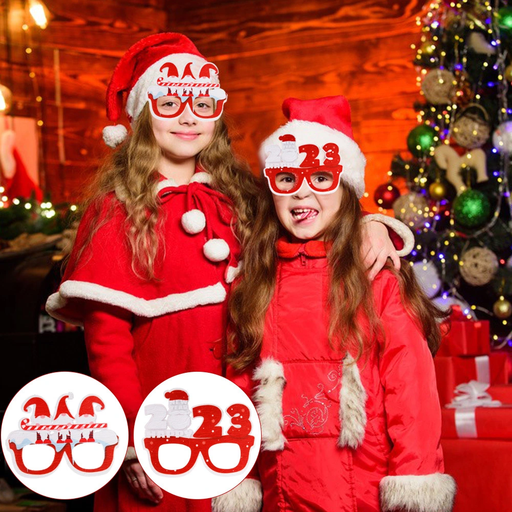 2023 New Christmas Glasses Decoration Children&prime;s Party Supplies Photo Props Christmas Gift Glasses Frame