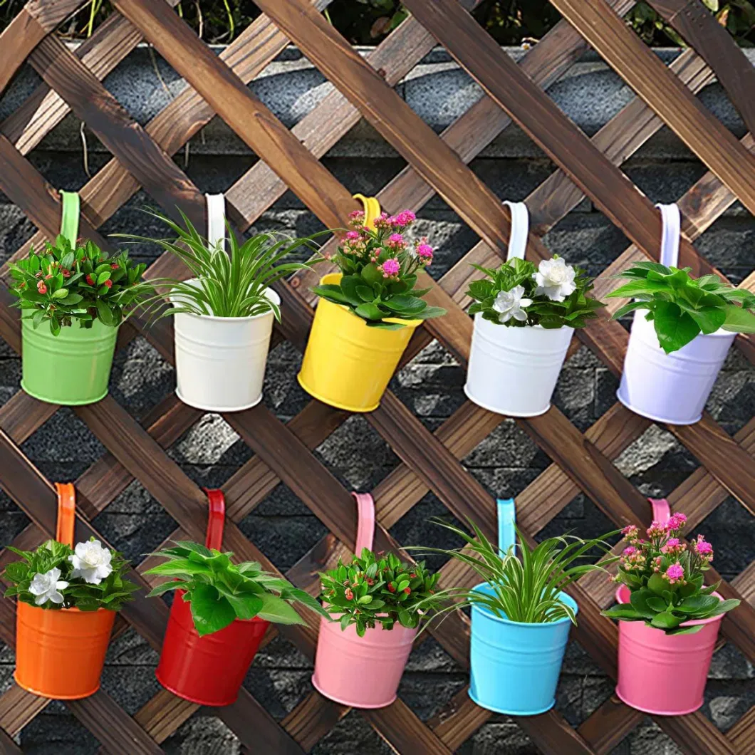 Home&Garden Colors Decorative with Hanging Metal Planter Pot for Balcony