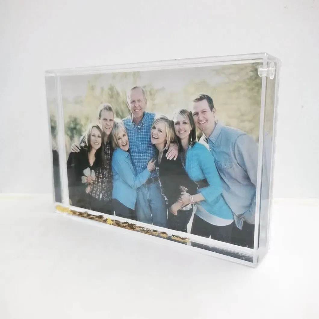 OEM Custom 4*6 Water Picture Frame Liquid Glitter