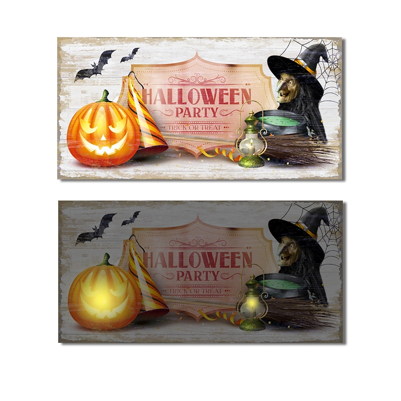 New Custom LED Halloween Decoration Painting Home Hanging Painting Canvas Print