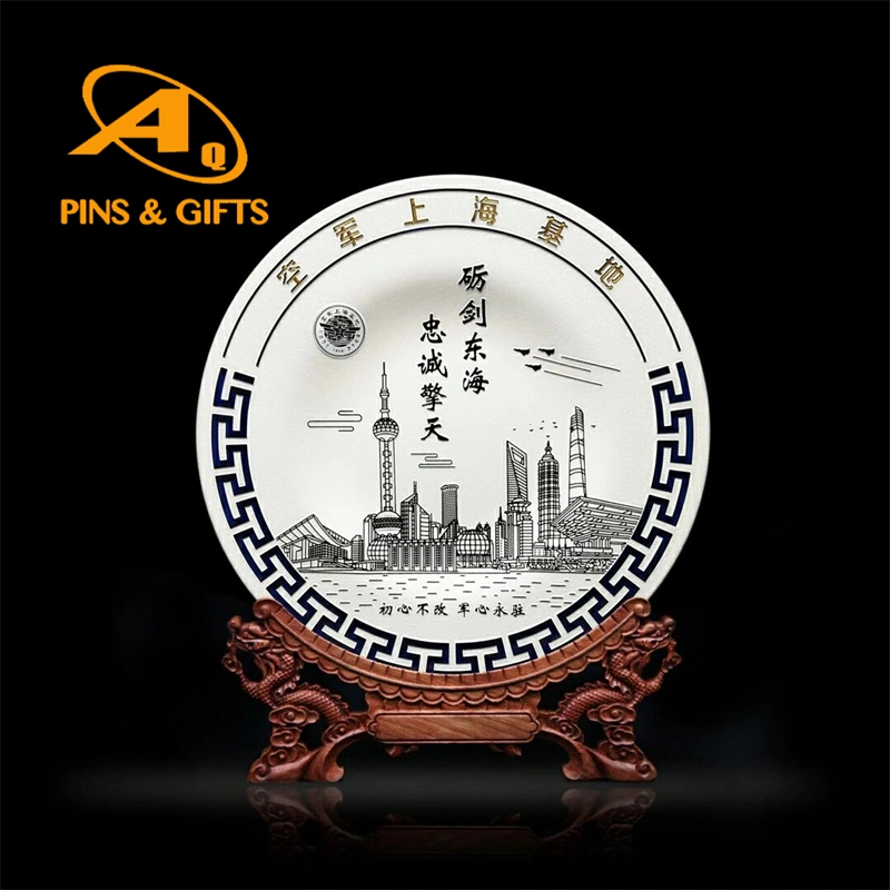 Wholesale OEM Hand Parinting Polyresin Souvenir Home Decoration Multiplate Plate Souvenir Wood Wooden Plaque