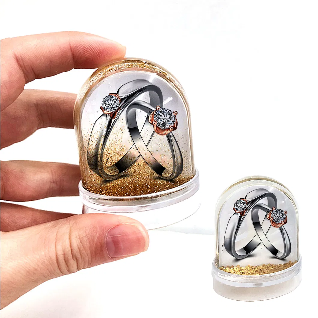 Manufacture Snow Globe Photo Frame Liquid Snow Ball with Glitter