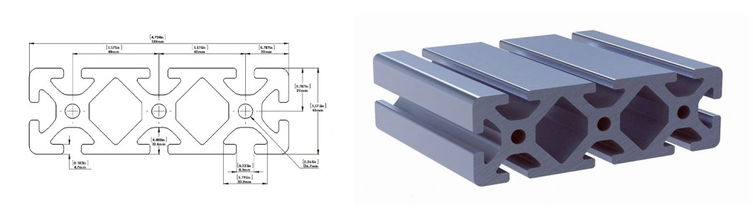 6063 Aluminium Profile 40X40 Aluminum Frame