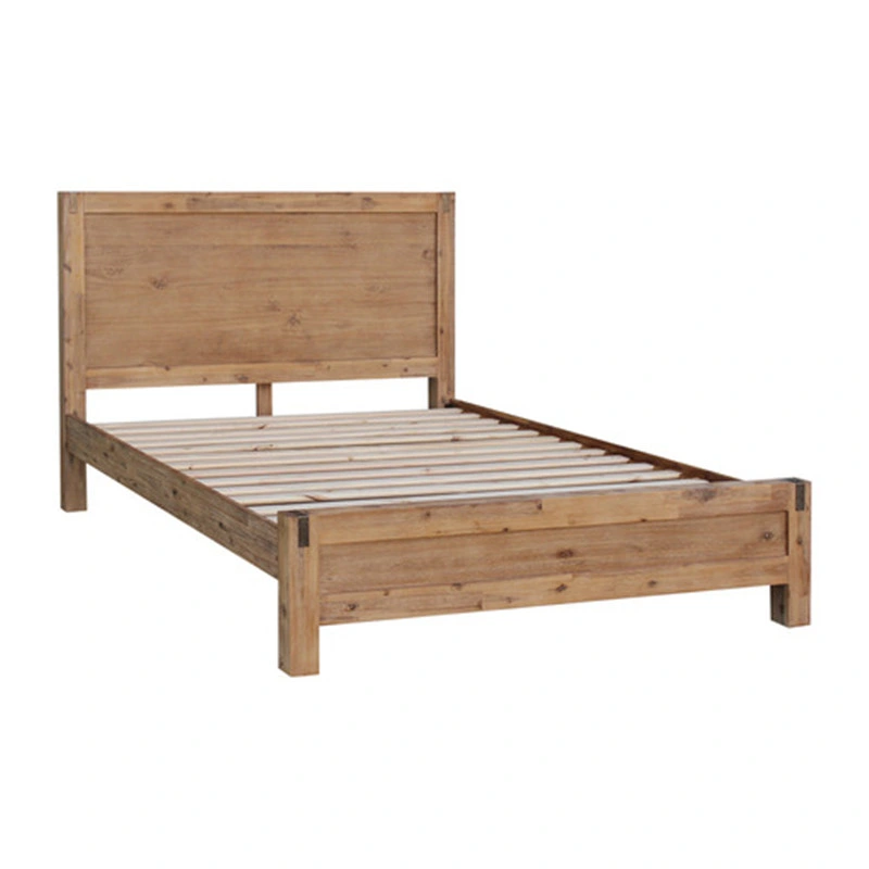 Latest Cheap Price Wood Platform Natural Wood Oak Bed Frame with Low Feet Board