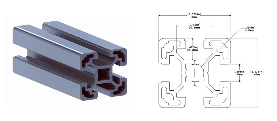 6063 Aluminium Profile 40X40 Aluminum Frame