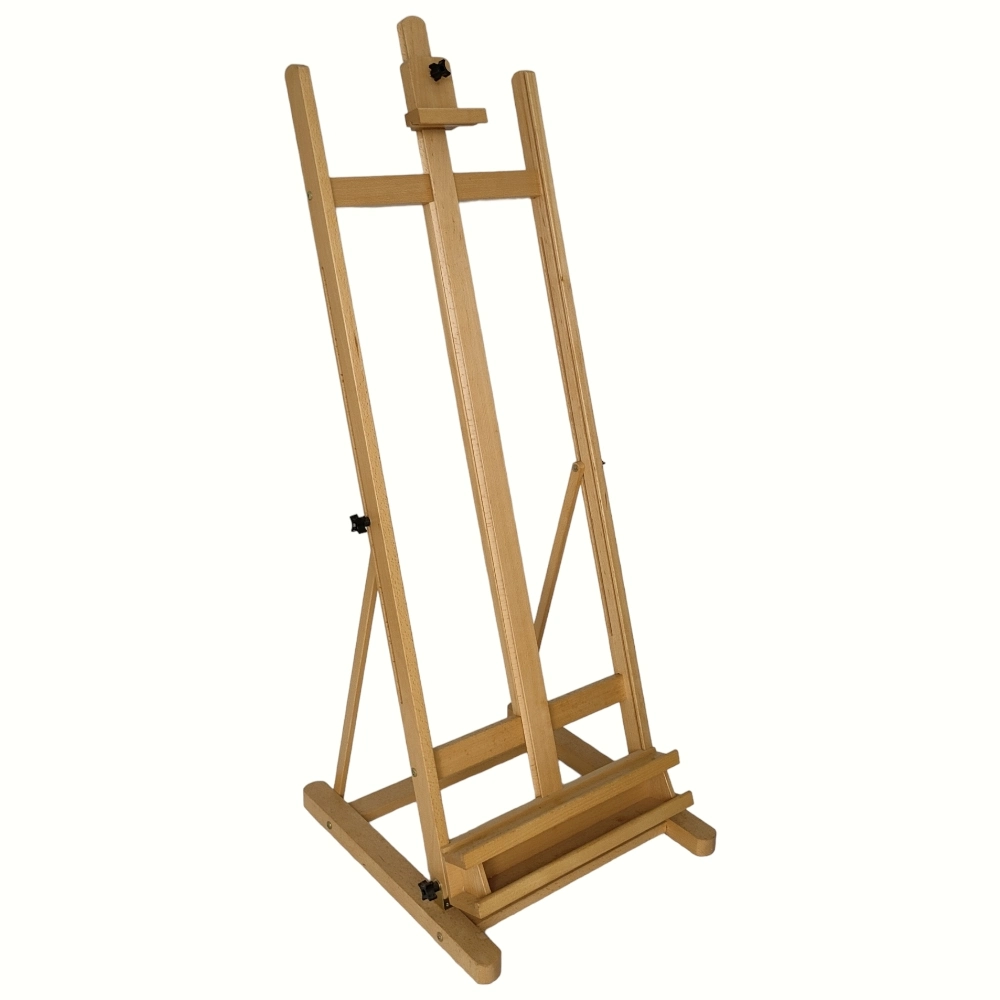 Wooden H-Frame Studio Easel with Artist Storage Tray