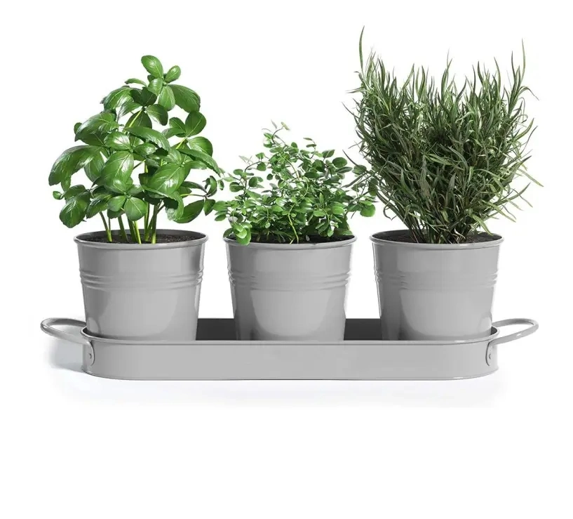 Classic Herb Pot Home &amp; Garden Decorative Flower Plant Holder Metal Planter Indoor Outdoor Window Box