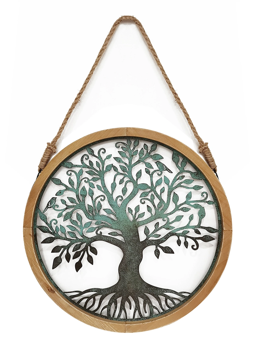 MDF Wooden Frame Metal Laser Cutting Tree Designs Wall Hanging