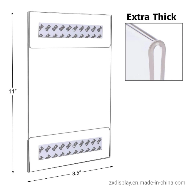 Clear Acrylic Plastic Wall Sign Holder for Paper Document Display