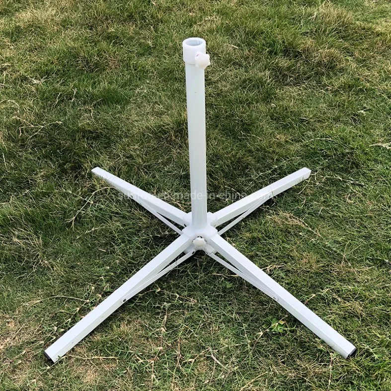 Foldable Adjustable Iron/Metal White Cross Big Sun Outdoor Beach Parasol/Umbrella Base/Stand