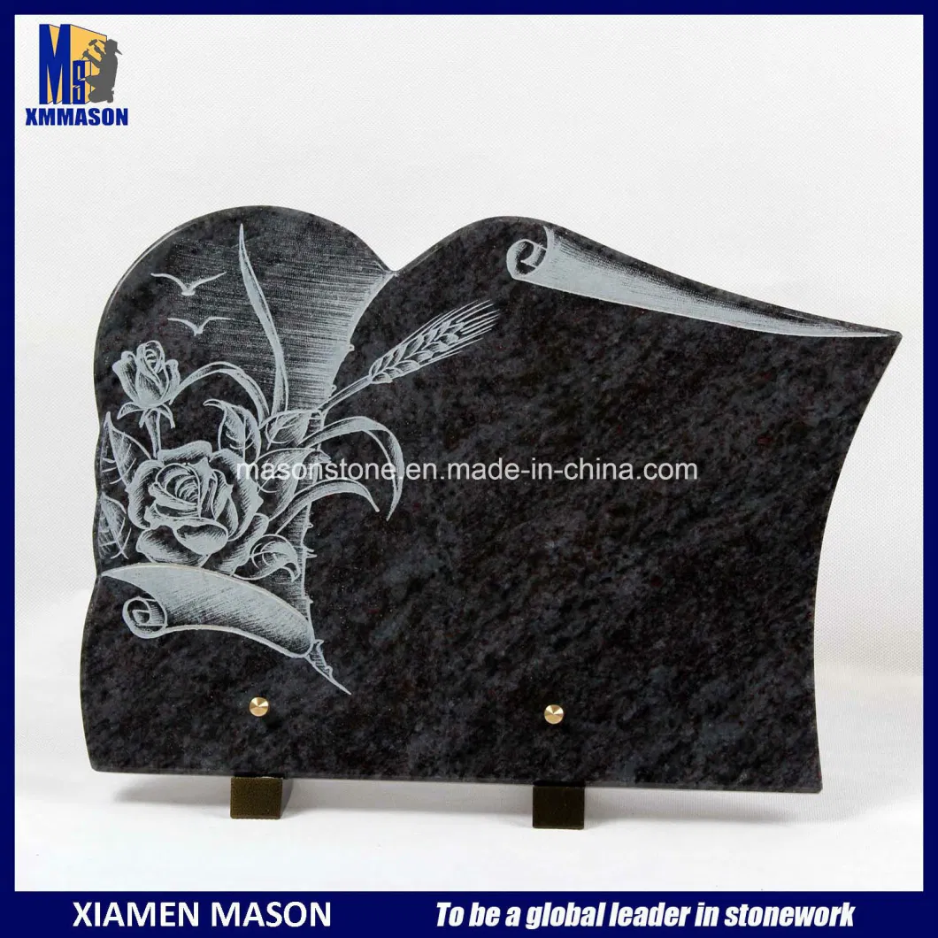 European Funeral Granite Custom Plaque for Garden Decoration