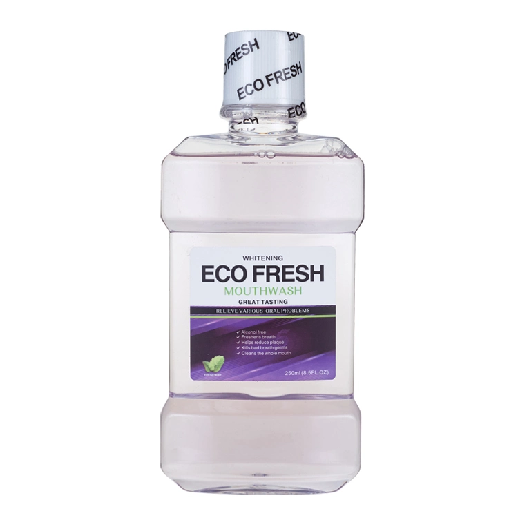 Custom Logo Wholesale 250ml 500ml Teeth Whitening Herbal Fresh Mint Portable Mouthwash for Bad Breath Reduce Plaque