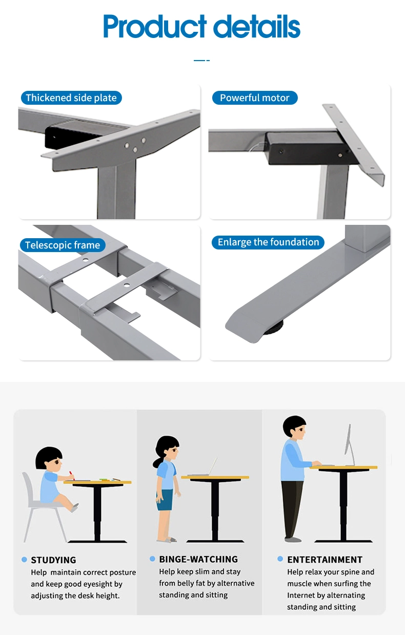 Nate Ergonomic Office Computer Electric Height Adjustable Stand up Standing Desk Frame