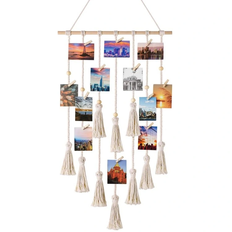 Hanging Photo Display Macrame Wall Hanging Boho Room Decor