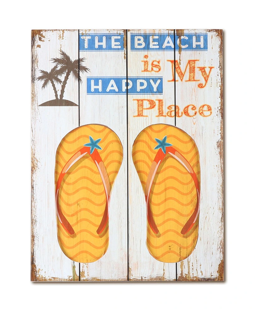 Flip Flop Vintage Beach Flip Flop Wood Hanging Decoration Custom Wood Plaque Art Plaque