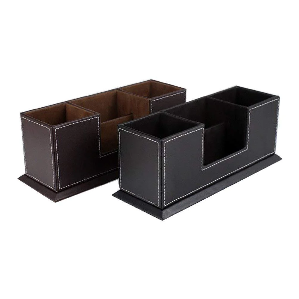 PU Faux Leather Office Storage Desk Organizer