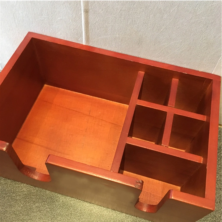 Wooden Material Custom Silkscreen Logo Bar Caddy Napkin Dispenser Holder