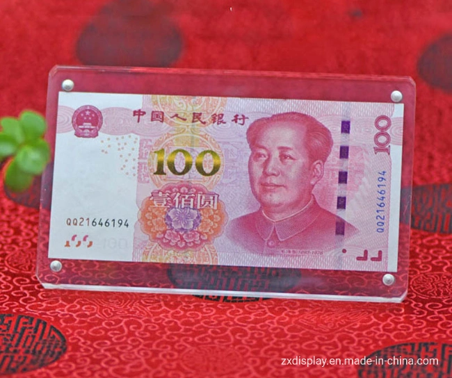 Clear Acrylic Paper Currency Frame for Commemorative Banknote Display